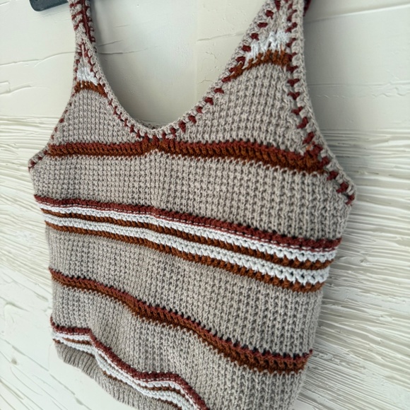 American Eagle Crochet Knit Striped Tank Top | Size M - Picture 4 of 7